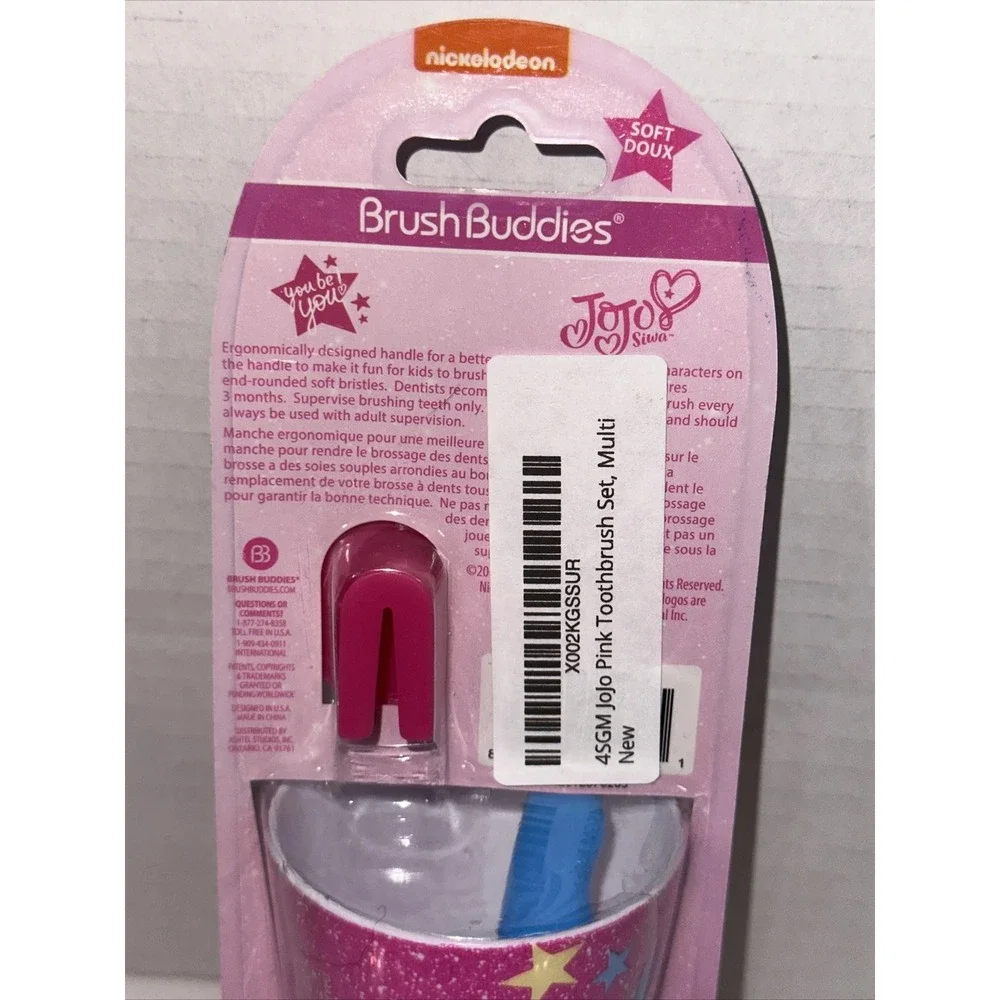 Brush Buddies JoJo Siwa Toothbrush Set with Rinsing Cup and Brush Cap New